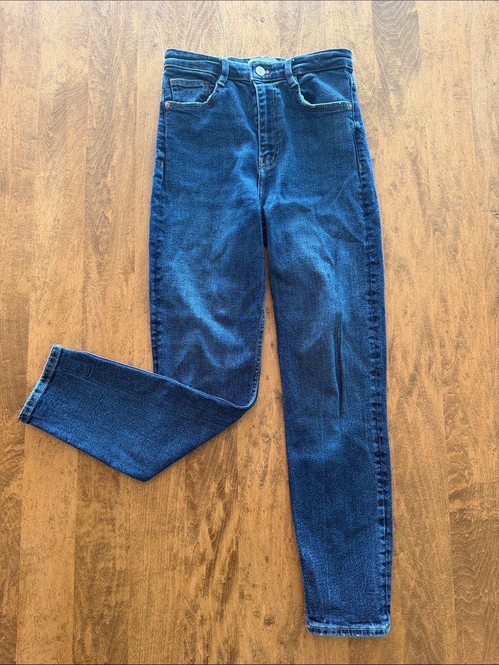 Zara High-Rise Skinny Jeans – Dark Blue Wash – Size 4